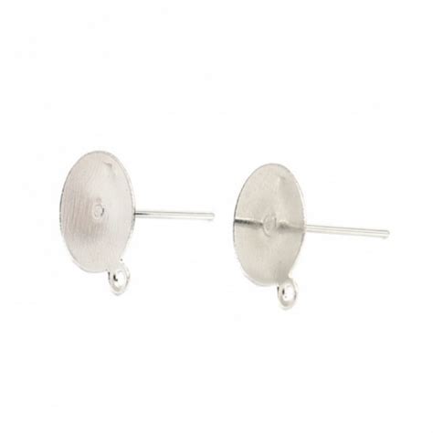 PS11655442 PAX 50 Boucles d oreille clou puce avec attache 10 mm métal