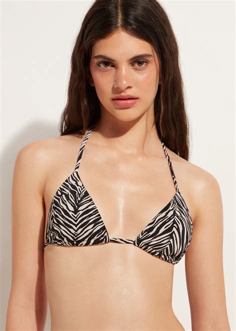 Zebra Print Slide Triangle Bikini Top Nairobi Calzedonia