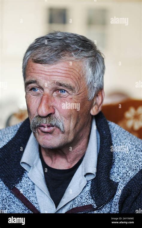 Portrait of old man with mustache Stock Photo - Alamy