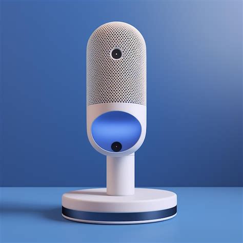 Premium AI Image | Blue Microphone with White Speaker Audio Elegance