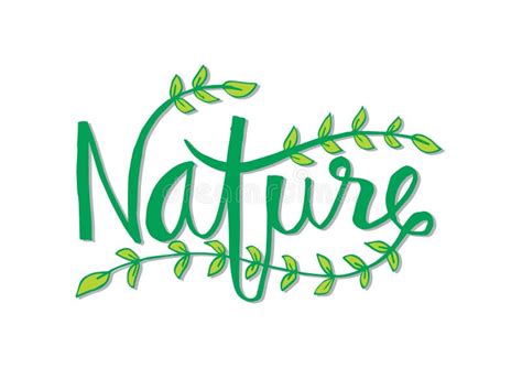 Nature hand lettering stock illustration. Illustration of handwritten ...