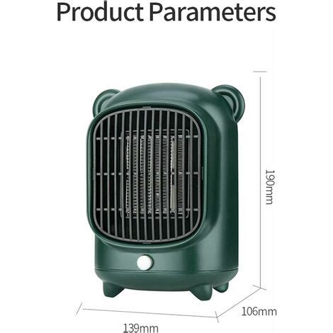 Ventilateur de chauffage électrique en céramique portable vert PTC