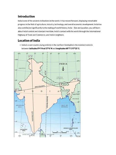 India Size And Location Class 9 Pdf