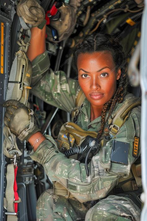 Premium Photo | Confident Female Military Pilot in Cockpit of Jet ...