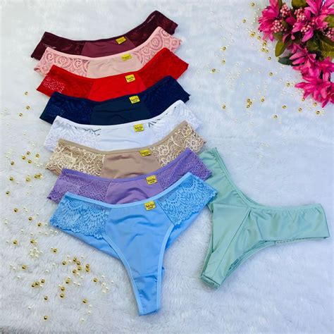 Kit Calcinhas Conforto Fio Duplo Tanga Fio Dental Lingerie Ref Shopee Brasil