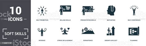 Soft Skills Icons Set Collection Includes Simple Elements Such As