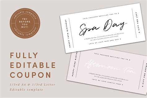 Editable Coupon Coupon Template Printable Coupon Custom Etsy Uk