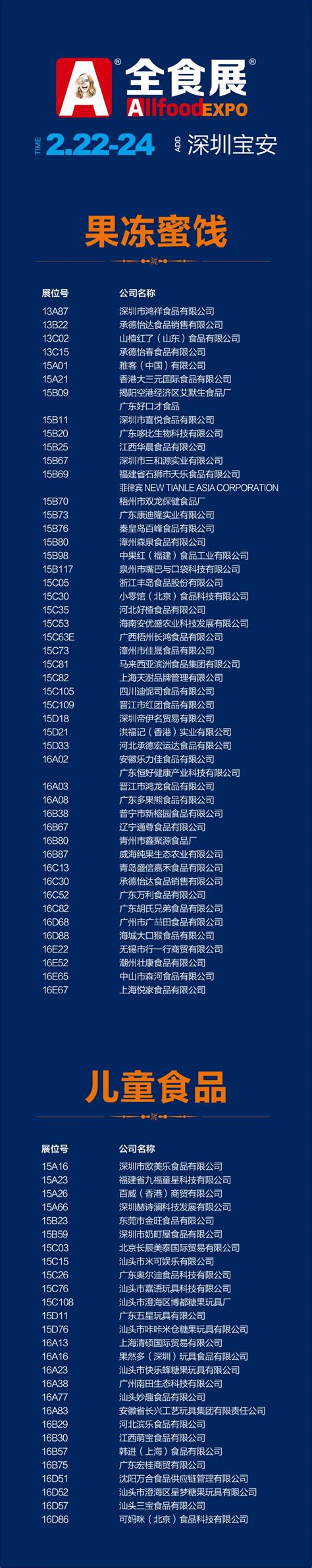 上届展商名录 全食展【网站】2025深圳食品饮料展 2025深圳全食展 2025深圳全球高端食品饮料展览会