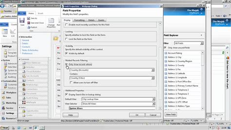 Microsoft Dynamics Crm 2011 Configuring Filtered Lookups Youtube