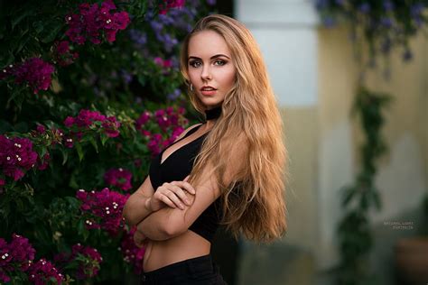 Hd Wallpaper Women Blonde Belly Portrait Depth Of Field Jasmina