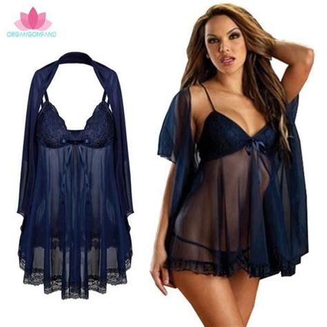 Sexy Nuisette Femme Déshabillé Lingerie Robe G string Grande Taille