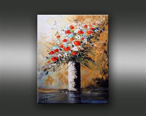 Bouquet De Fleurs N°15 Peinture Florale Tableau Abstrait Peinture