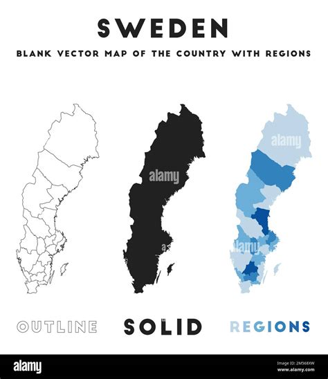 Sweden Map Borders Of Sweden For Your Infographic Vector Country