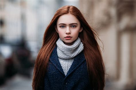 Wallpaper Face Women Redhead Model Depth Of Field Long Hair