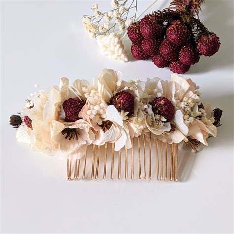 Peigne Cheveux Fleuri Pour Coiffure De Mariage En Fleurs S Ch Es