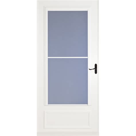 Larson 83085031 Self Storing Storm Door 81 H X 32 W Vinylwood White Mid View Reversible White