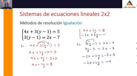 Sistemas De Ecuaciones 2x2 Igualación 21de Octubre Youtube