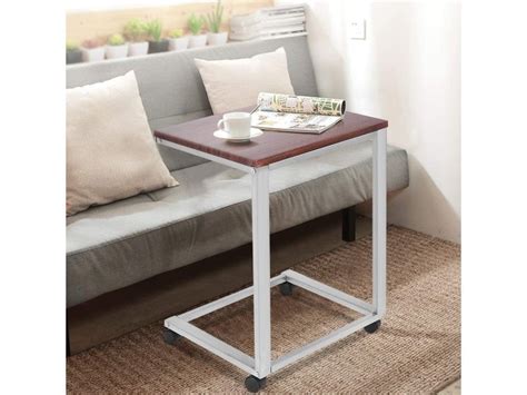 Costway Table De Lit Roulettes Verrouillables Pour Ordinateur