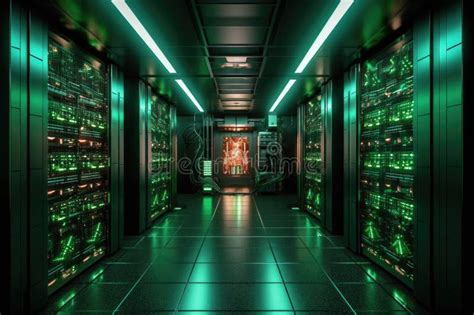 Server Room Powering Ai Algorithms In Data Center Stock Photo Image