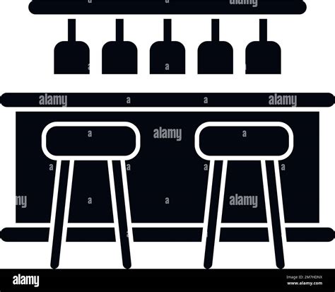 Bar Counter Table Icon Simple Vector Cafe Pub Restaurant Desk Stock