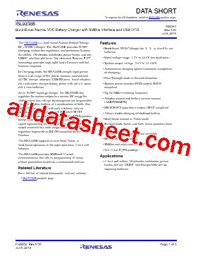 ISL9238B Datasheet PDF Renesas Technology Corp