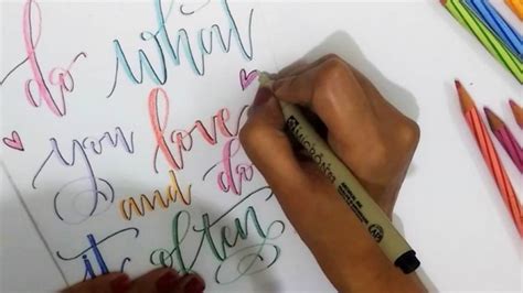 How To Do Modern Calligraphy Using Colored Pencil