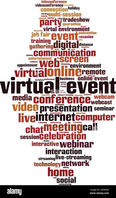 Virtual Event Word Cloud Concept Collage Made Of Words About Virtual