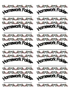 Homework Folder Labels by A W Creations | Teachers Pay Teachers