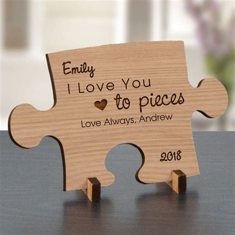 Engraved Love You To Pieces Wood Puzzle Piece Love You To Pieces Diy