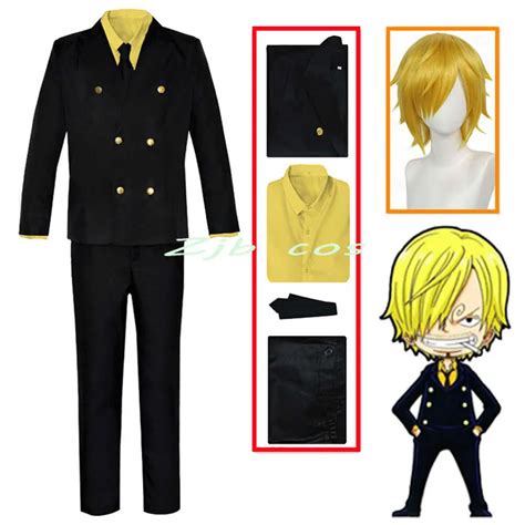 Sanji Cosplay Soul Eater Anime Vin After Men Yellow Suit Costume With ...