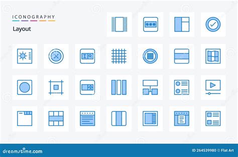 25 Layout Blue Icon Pack Stock Vector Illustration Of Layout 264539980