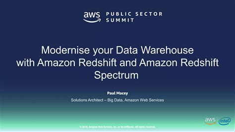 Modernise Your Data Warehouse With Amazon Redshift And Amazon Redshift