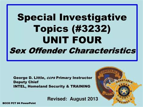 Ppt Special Investigative Topics 3232 Unit Four Sex Offender