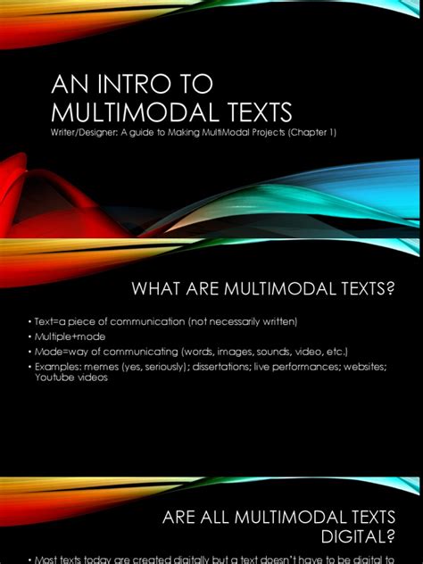 An Intro To Multimodal Texts: Writer/Designer: A Guide To Making ...