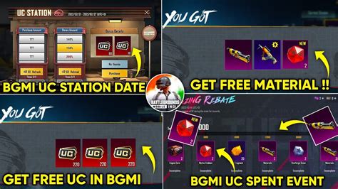 BGMI UC STATION BACK BGMI UC SPENT EVENT GET FREE UC MATERIAL IN