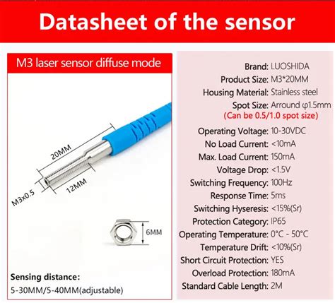 Photoelectric Sensor With Small Diffuse Laser Sensor Luoshida Diffuse