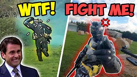 PAINTBALL FUNNY MOMENTS & FAILS PAINTBALL PLAYER WANTS TO FIGHT! 😱 - YouTube