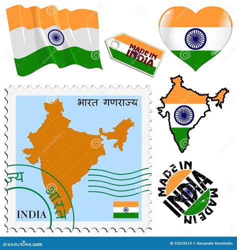 National colours of India stock vector. Illustration of flag - 33632619