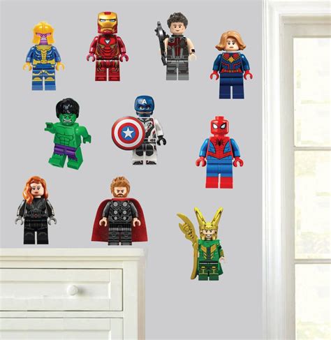 Lego Avengers Characters Wall Art Vinyl 8pc Sticker Pack | Etsy