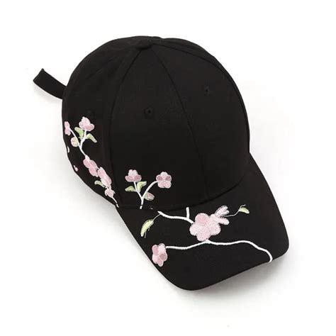 Seioum Women Summer Hats Symmetrical Flower Embroidery Built In