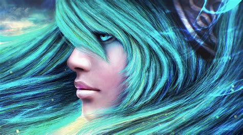 Download Sona League Of Legends Blue Hair Fantasy Video Game League