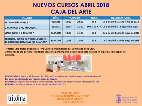 Nuevos Cursos Y Plazas Libres En Los Centro Culturales De Torrej N Para