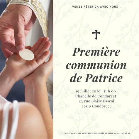 Faire Part Invitations De Communion Mod Les Gratuits Canva