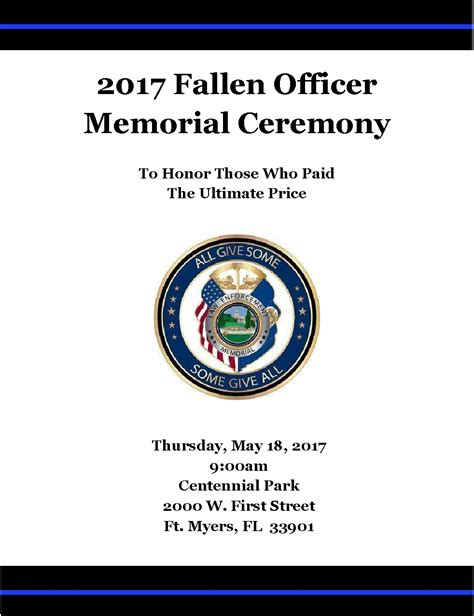 Lee County Fallen Officer Memorial Service Southwest Florida Police