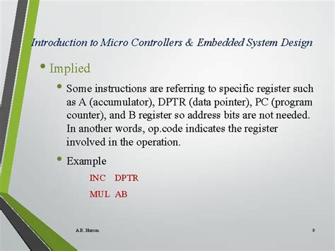 Introduction To Micro Controllers Embedded System Design Department