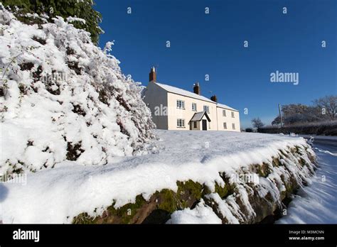 Village Of Coddington England Picturesque Winter View Of A Rural