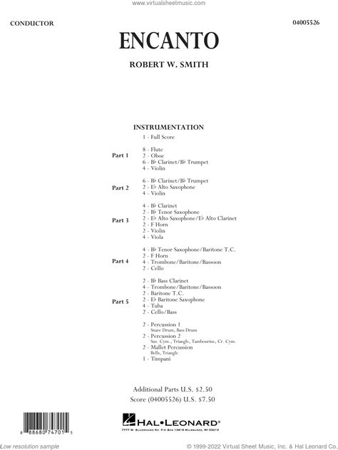 Encanto sheet music (complete collection) for concert band (PDF)