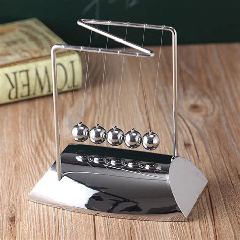 Sliver Metal Newton S Cradle Balance Swing Magnetic Ball Pendulum