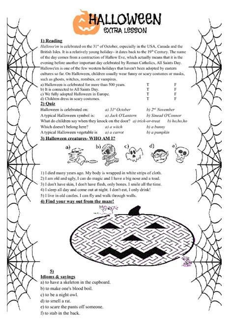 Free Printable Halloween Activity Sheets