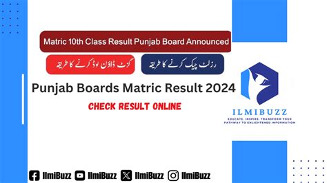 Punjab Boards Matric Result 2024 Check Online By Roll No